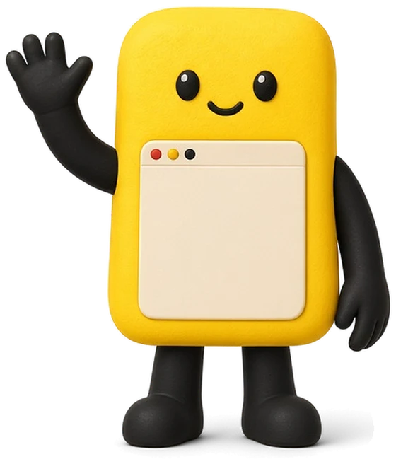 Geth, the GetAPage mascot, waving